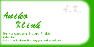 aniko klink business card