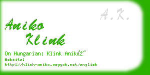 aniko klink business card